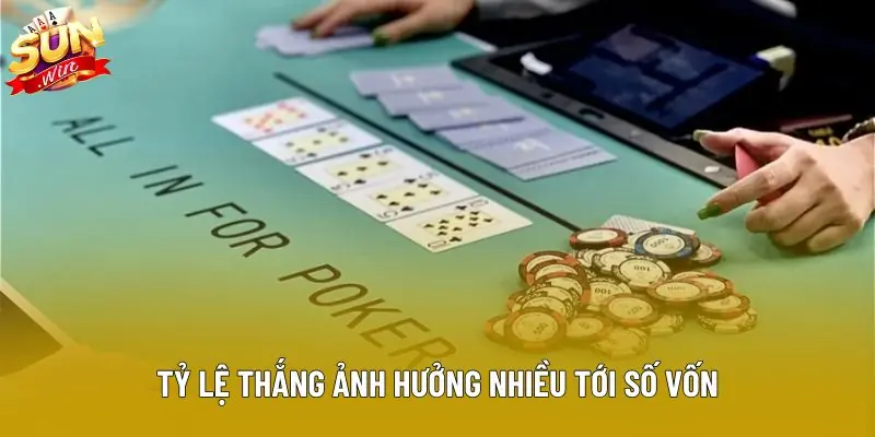 Tỷ lệ thắng ảnh hưởng nhiều tới số vốn Tỷ lệ thắng ảnh hưởng nhiều tới số vốn